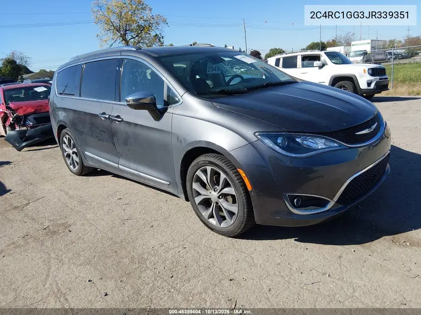 CHRYSLER PACIFICA 2018, VIN 2C4RC1GG3JR339351