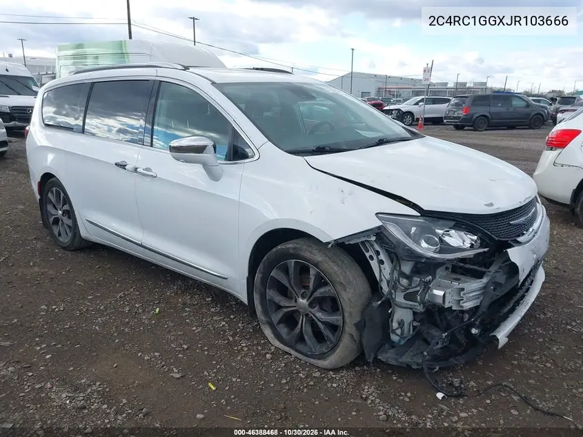 CHRYSLER PACIFICA 2018, VIN 2C4RC1GGXJR103666