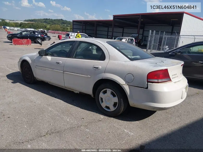 2001 CHRYSLER SEBRING VIN 1C3EL46X51N604841 — фото 3