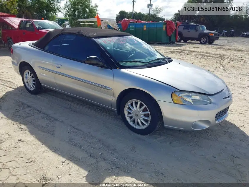 CHRYSLER SEBRING 2001, VIN 1C3EL55U81N667008
