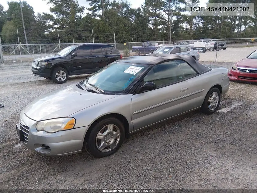 2004 CHRYSLER SEBRING VIN 1C3EL45X44N421002 — фото 2