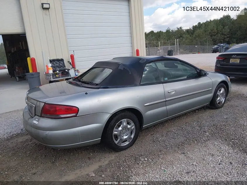 2004 CHRYSLER SEBRING VIN 1C3EL45X44N421002 — фото 4