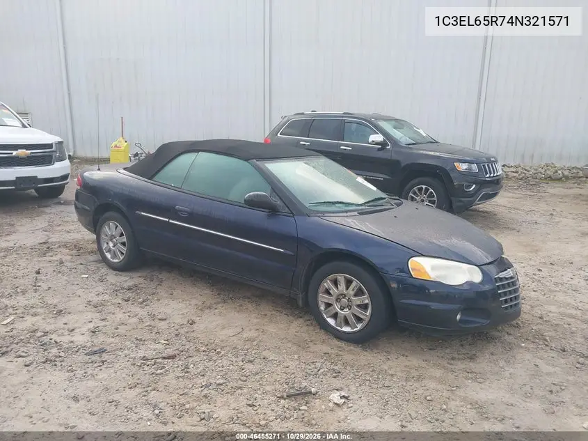 CHRYSLER SEBRING 2004, VIN 1C3EL65R74N321571