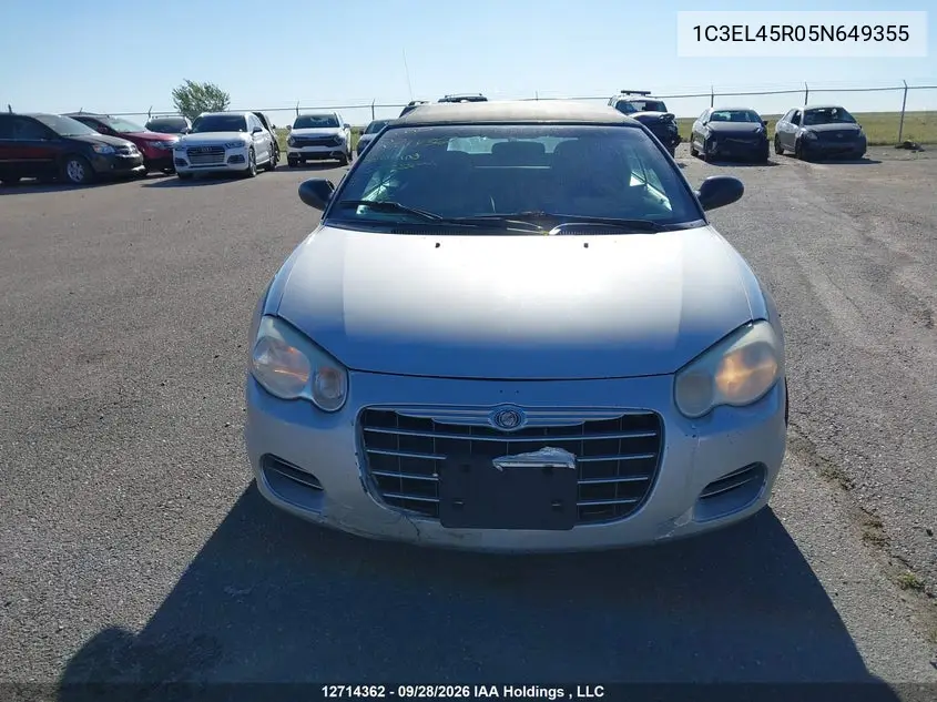 2005 CHRYSLER SEBRING VIN 1C3EL45R05N649355 — фото 12