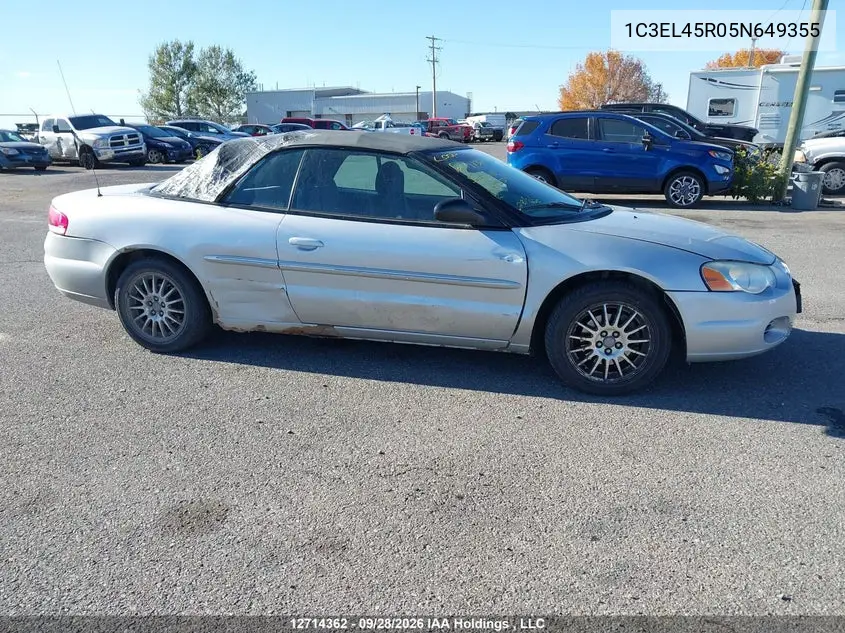 2005 CHRYSLER SEBRING VIN 1C3EL45R05N649355 — фото 13