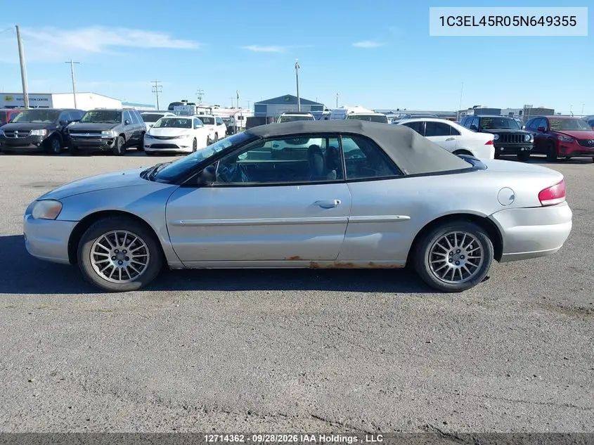 2005 CHRYSLER SEBRING VIN 1C3EL45R05N649355 — фото 14