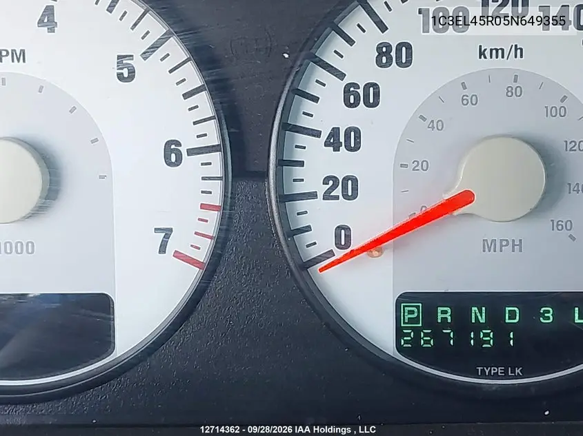 2005 CHRYSLER SEBRING VIN 1C3EL45R05N649355 — фото 15