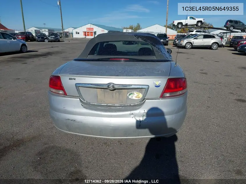 2005 CHRYSLER SEBRING VIN 1C3EL45R05N649355 — фото 16