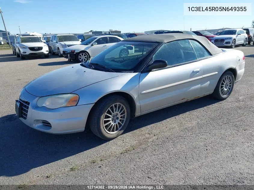 2005 CHRYSLER SEBRING VIN 1C3EL45R05N649355 — фото 2