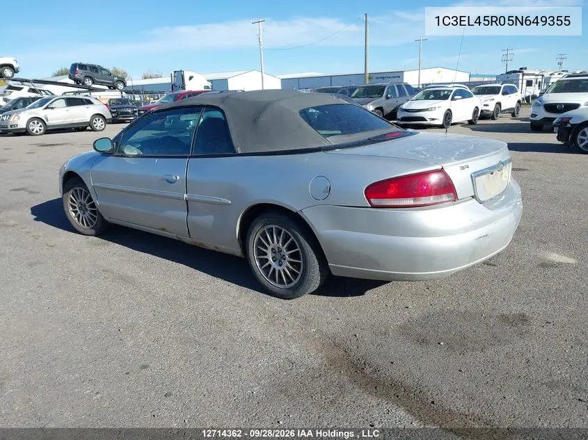 2005 CHRYSLER SEBRING VIN 1C3EL45R05N649355 — фото 3