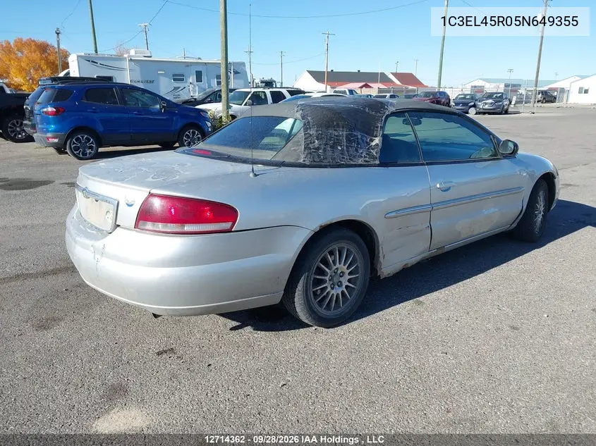 2005 CHRYSLER SEBRING VIN 1C3EL45R05N649355 — фото 4