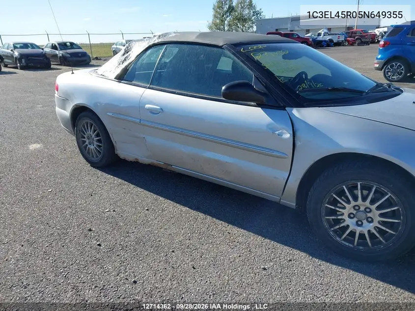 2005 CHRYSLER SEBRING VIN 1C3EL45R05N649355 — фото 6