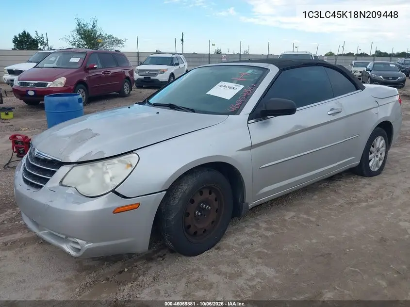 2008 CHRYSLER SEBRING VIN 1C3LC45K18N209448 — фото 2
