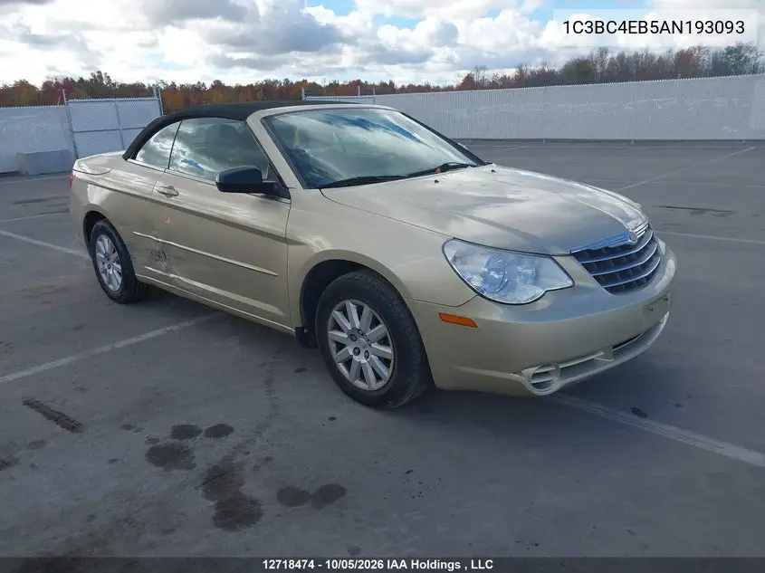 CHRYSLER SEBRING 2010, VIN 1C3BC4EB5AN193093