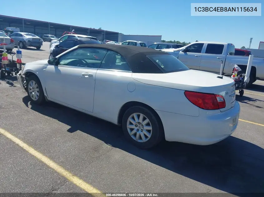 2010 CHRYSLER SEBRING VIN 1C3BC4EB8AN115634 — фото 3