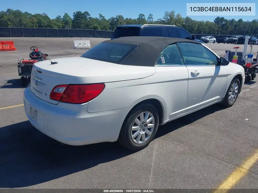 2010 CHRYSLER SEBRING VIN 1C3BC4EB8AN115634 — фото 4