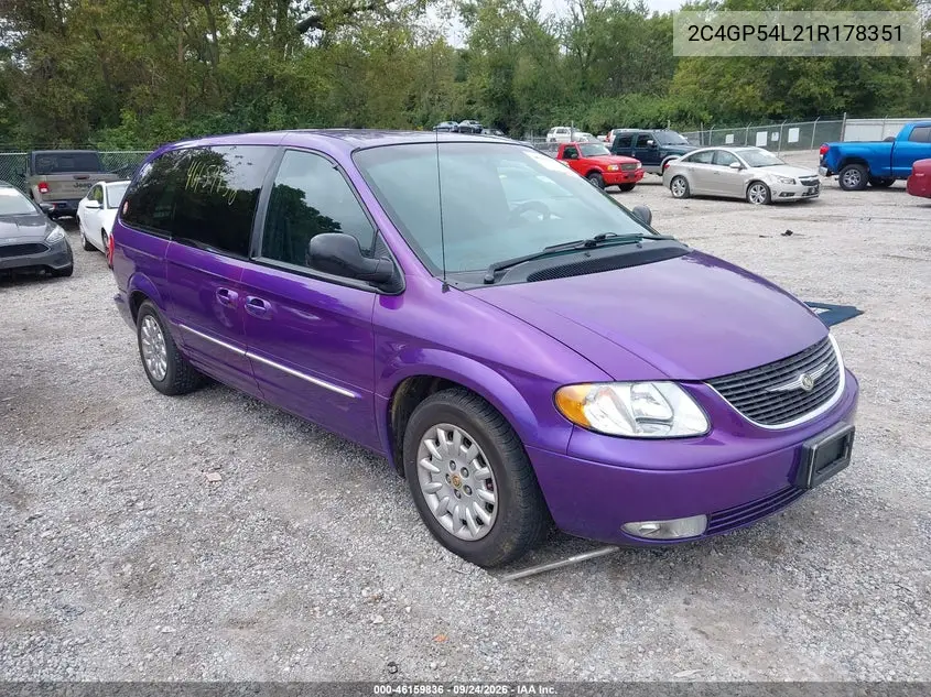 CHRYSLER TOWN & COUNTRY 2001, VIN 2C4GP54L21R178351
