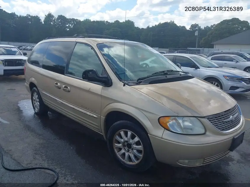 CHRYSLER TOWN & COUNTRY 2001, VIN 2C8GP54L31R326389