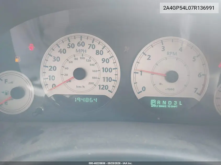 2007 CHRYSLER TOWN & COUNTRY VIN 2A4GP54L07R136991 — фото 7