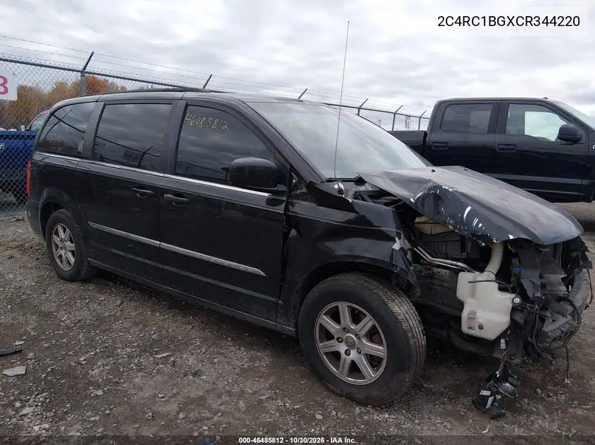 CHRYSLER TOWN & COUNTRY 2012, VIN 2C4RC1BGXCR344220