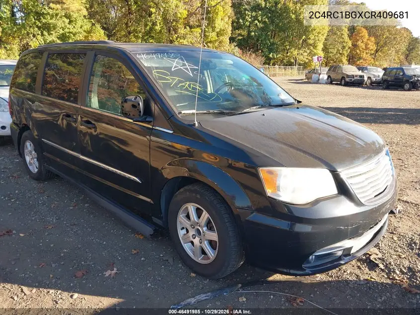CHRYSLER TOWN & COUNTRY 2012, VIN 2C4RC1BGXCR409681