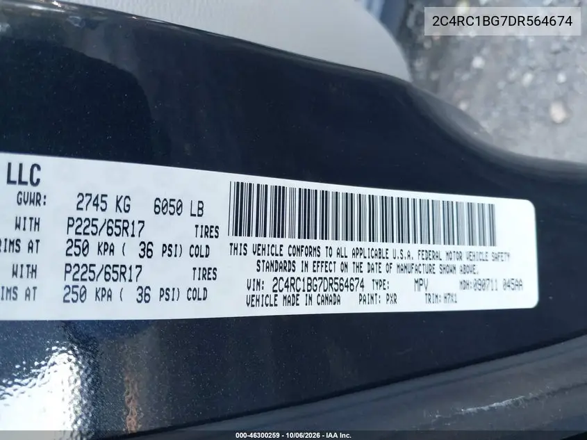 2013 CHRYSLER TOWN & COUNTRY VIN 2C4RC1BG7DR564674 — фото 9