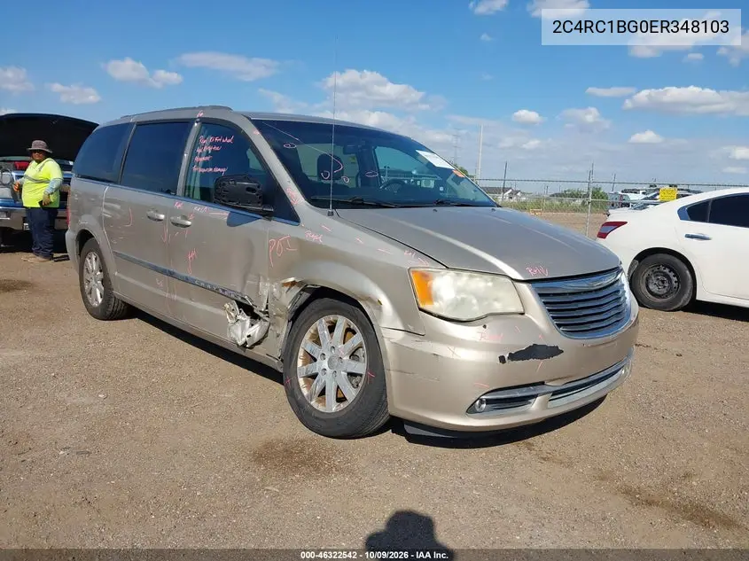 CHRYSLER TOWN & COUNTRY 2014, VIN 2C4RC1BG0ER348103