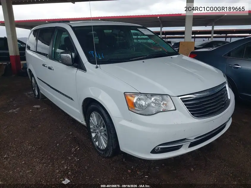 CHRYSLER TOWN & COUNTRY 2016, VIN 2C4RC1CG0GR189665