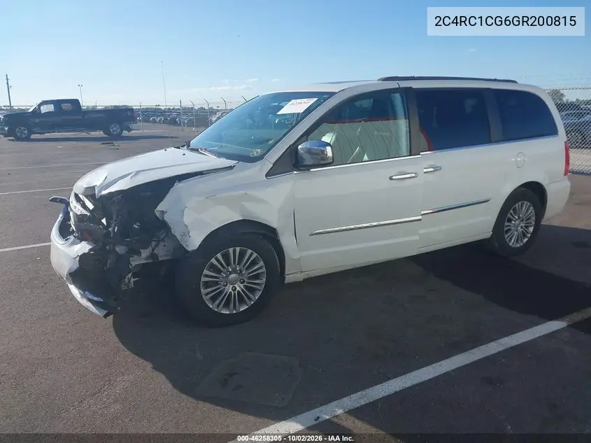 2016 CHRYSLER TOWN & COUNTRY VIN 2C4RC1CG6GR200815 — фото 2