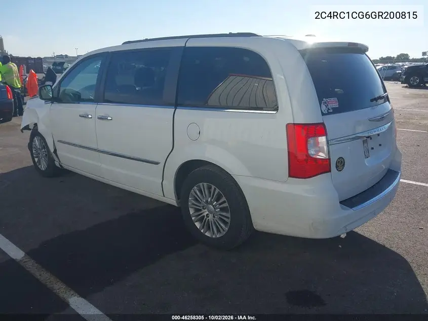 2016 CHRYSLER TOWN & COUNTRY VIN 2C4RC1CG6GR200815 — фото 3