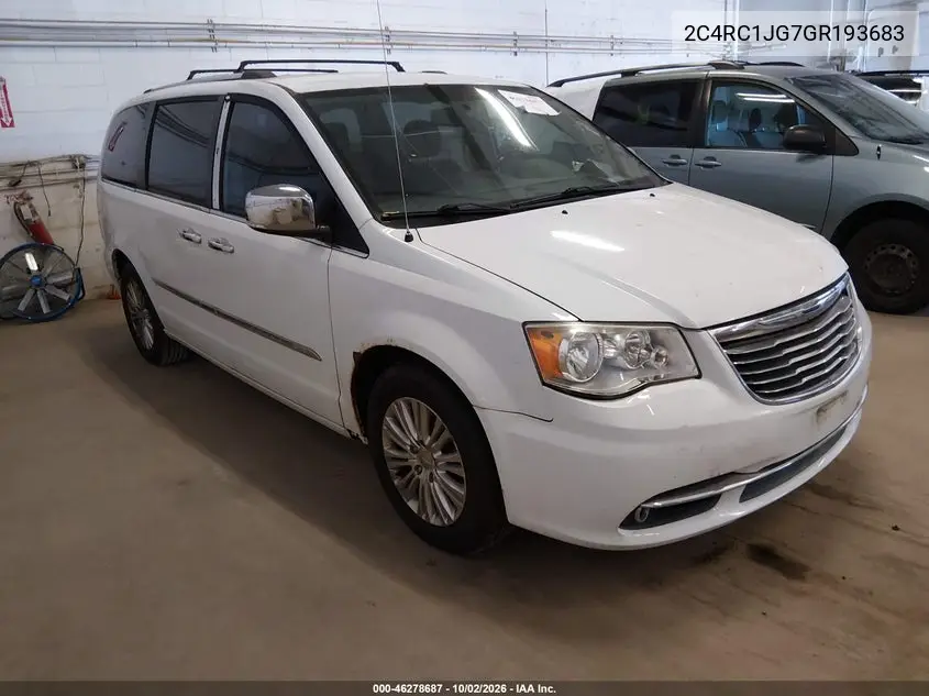 CHRYSLER TOWN & COUNTRY 2016, VIN 2C4RC1JG7GR193683