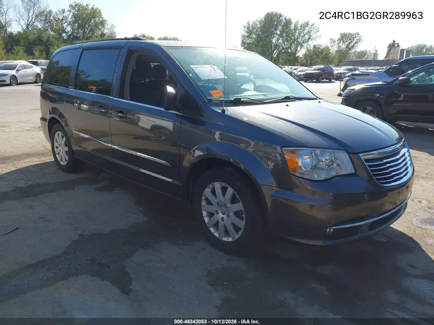 CHRYSLER TOWN & COUNTRY 2016, VIN 2C4RC1BG2GR289963