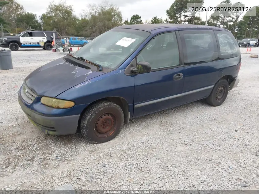 2000 CHRYSLER VOYAGER VIN 2C4GJ25R0YR753124 — фото 2