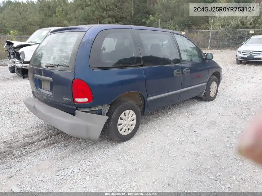 2000 CHRYSLER VOYAGER VIN 2C4GJ25R0YR753124 — фото 4