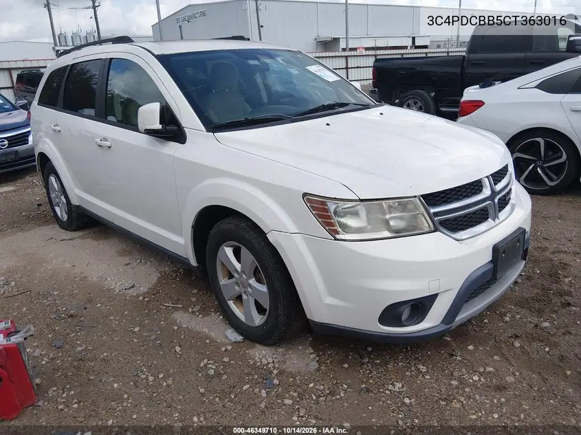 DODGE JOURNEY 2012, VIN 3C4PDCBB5CT363016