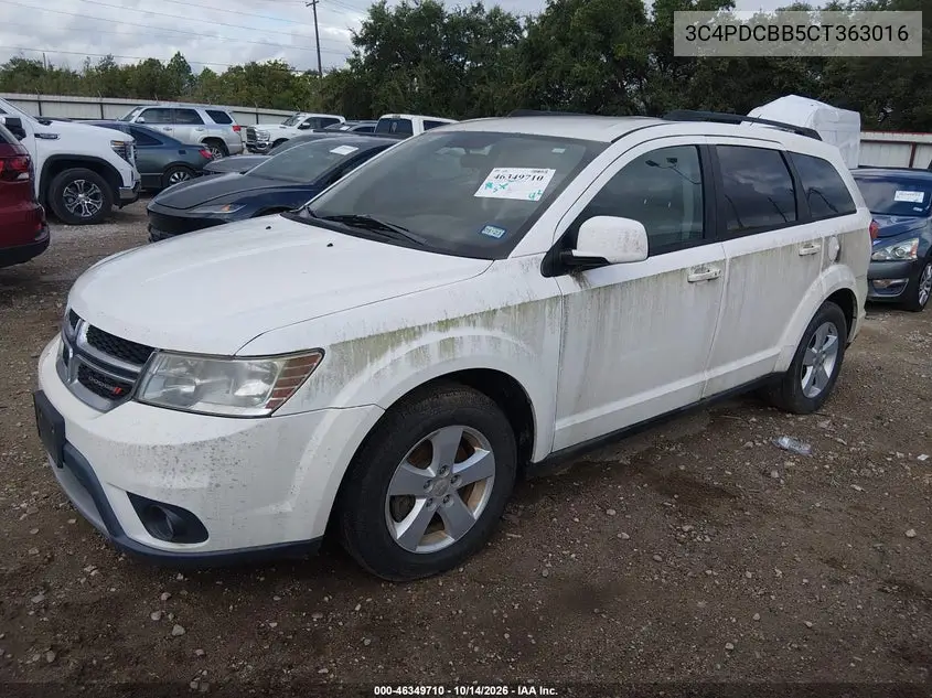 2012 DODGE JOURNEY VIN 3C4PDCBB5CT363016 — фото 2