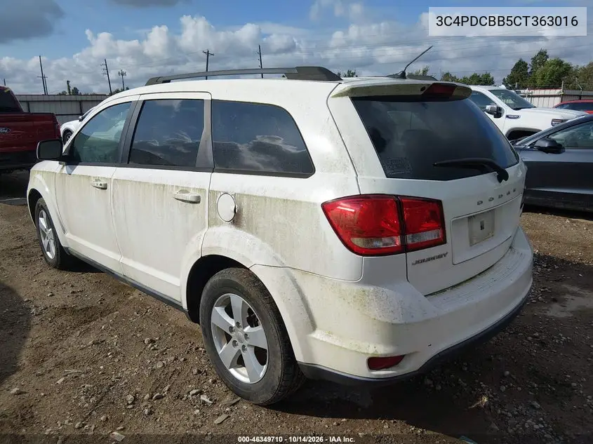 2012 DODGE JOURNEY VIN 3C4PDCBB5CT363016 — фото 3
