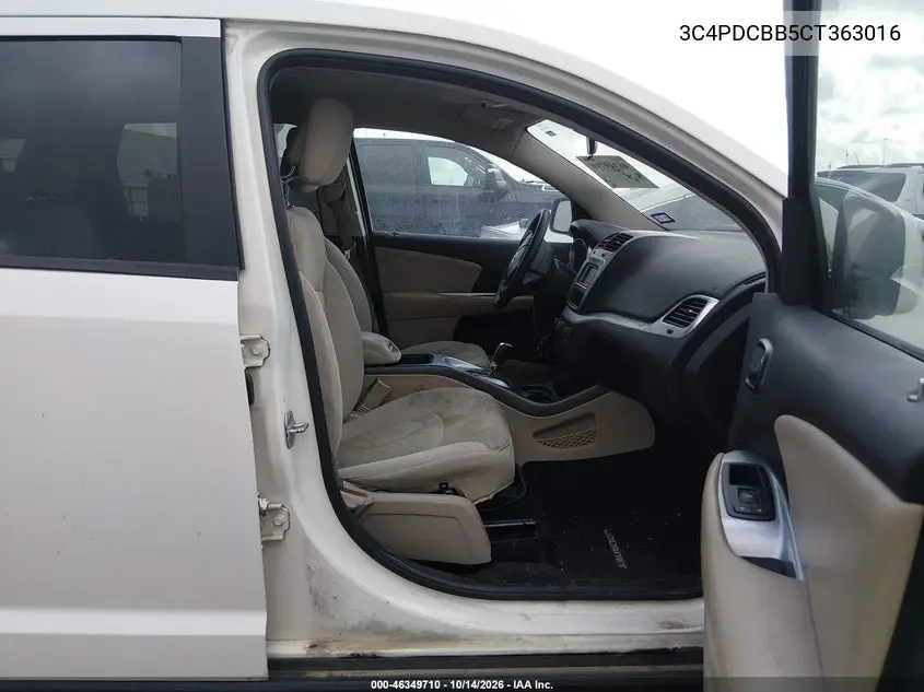 2012 DODGE JOURNEY VIN 3C4PDCBB5CT363016 — фото 5