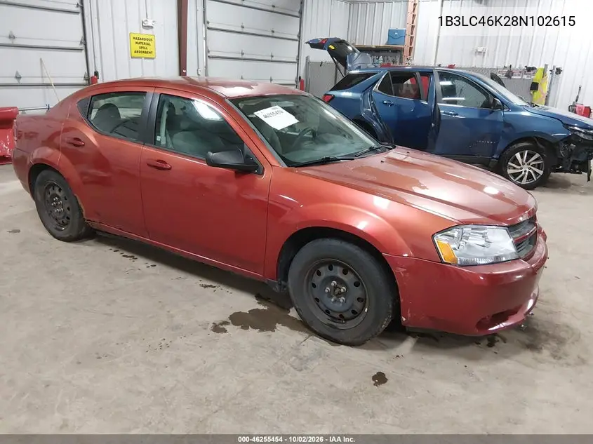 DODGE AVENGER 2008, VIN 1B3LC46K28N102615