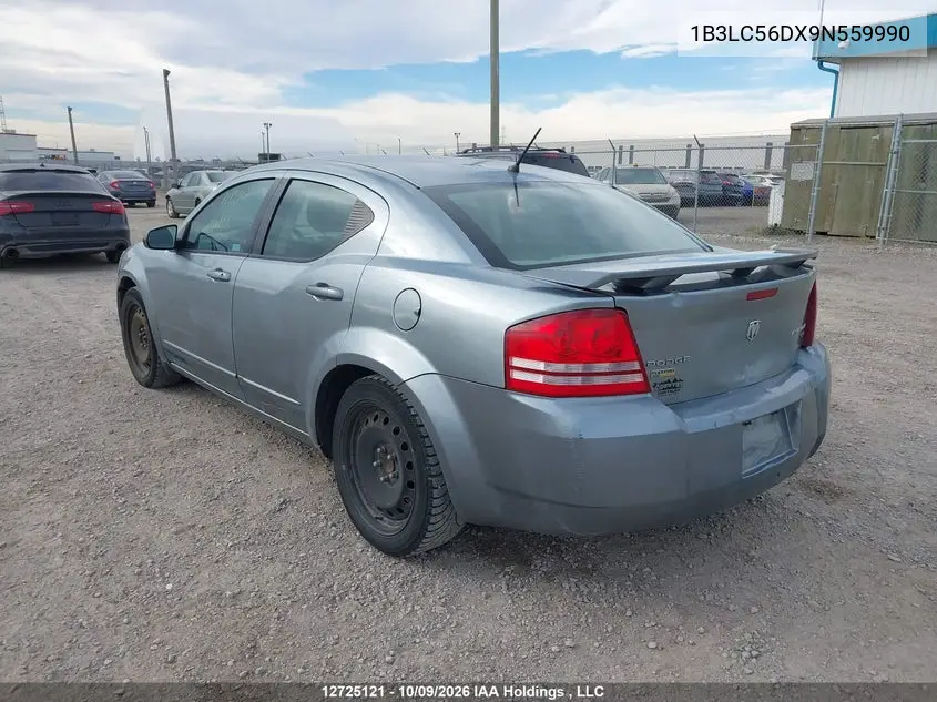 2009 DODGE AVENGER VIN 1B3LC56DX9N559990 — фото 3
