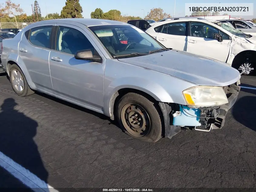 DODGE AVENGER 2010, VIN 1B3CC4FB5AN203721