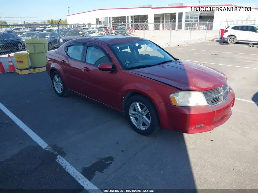 DODGE AVENGER 2010, VIN 1B3CC1FB9AN187103