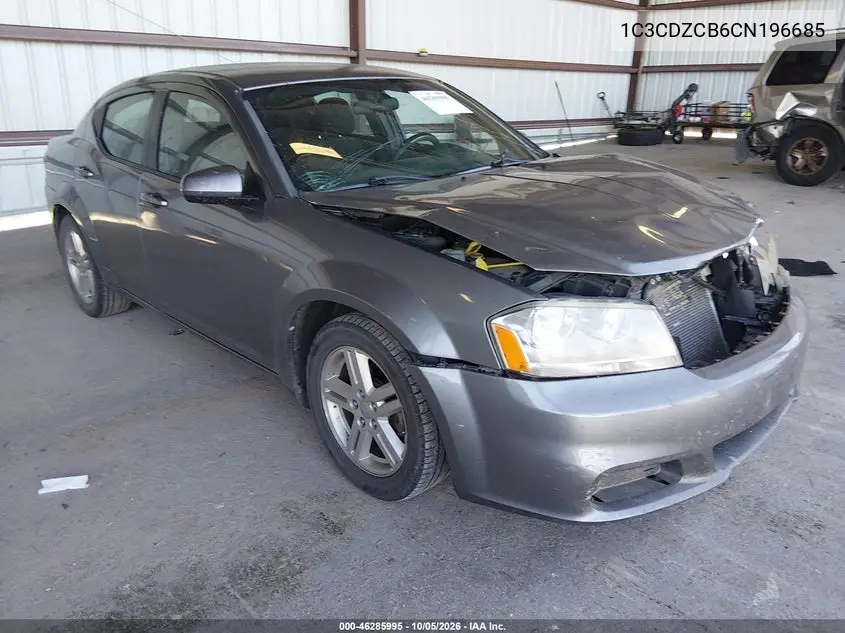 DODGE AVENGER 2012, VIN 1C3CDZCB6CN196685