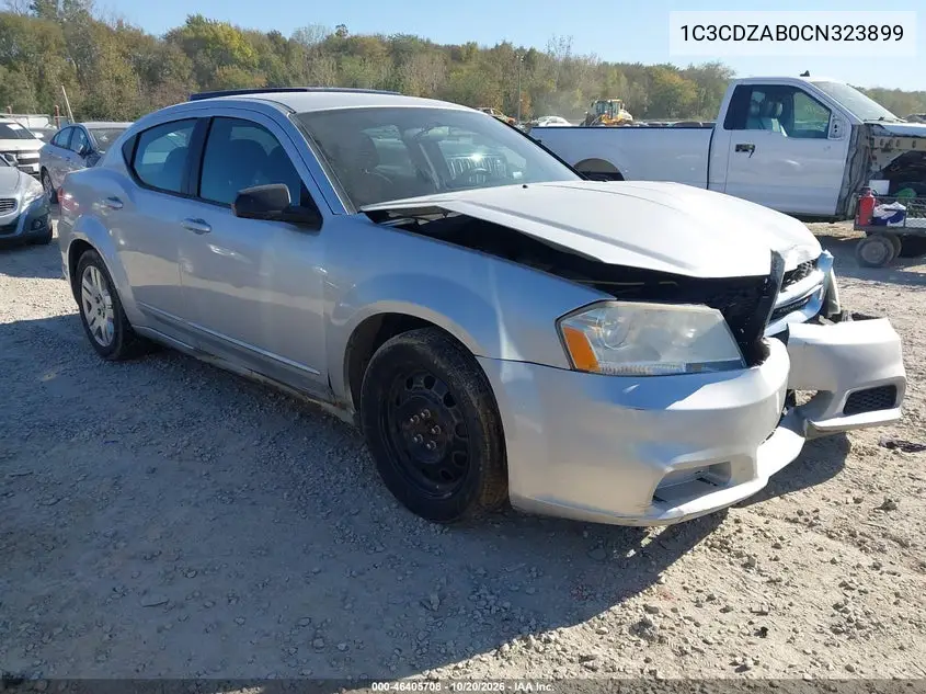 DODGE AVENGER 2012, VIN 1C3CDZAB0CN323899