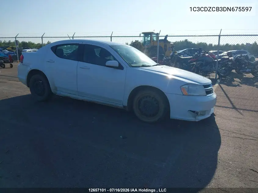 DODGE AVENGER 2013, VIN 1C3CDZCB3DN675597