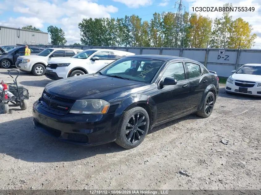 2013 DODGE AVENGER VIN 1C3CDZAB8DN755349 — фото 2