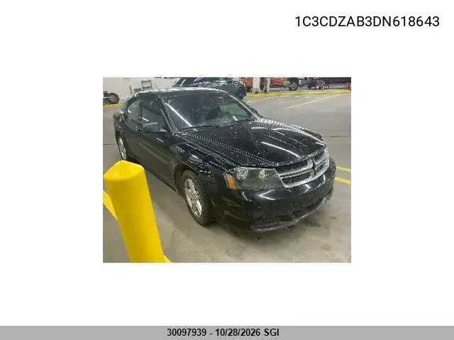 DODGE AVENGER 2013, VIN 1C3CDZAB3DN618643