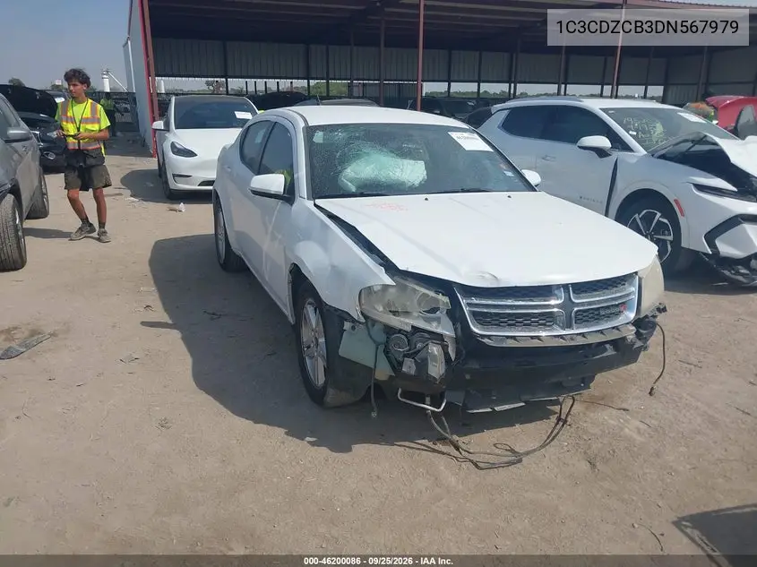 DODGE AVENGER 2013, VIN 1C3CDZCB3DN567979