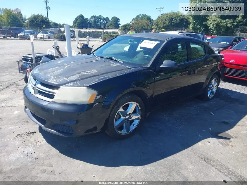 2013 DODGE AVENGER VIN 1C3CDZAB6DN540939 — фото 2