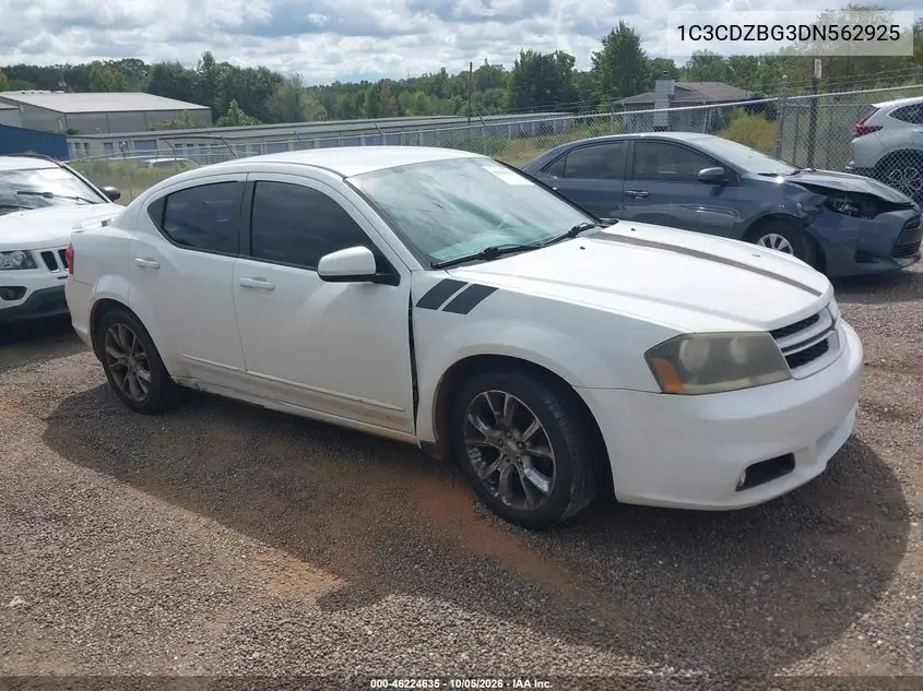 DODGE AVENGER 2013, VIN 1C3CDZBG3DN562925